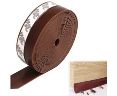 CUHZA Paraspifferi Adesivo 3M Premium, Paraspifferi Sottoporta Marrone,Isolante Termico Porte e Finestre, Protezione Freddo, Protezione Suoni (10M X 25MM)