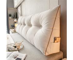 Cuscino Schienale Letto E Divano Cuscino Cuneo Per Letto Premium Imbottito Cuscino Per Testiera Imbottita Cuscino Per Lettino Da Giorno Schienale Lettura Ad Angolo Triangolare (180×50×20cm, Bianco)