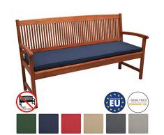 Beautissu Cuscino per panche da Giardino & Balcone Loft BK - Comoda Imbottitura 120x48x5 cm - qualità Oeko-Tex - Blu