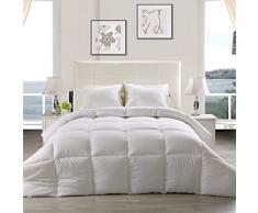 Utopia Bedding Piumone 155 x 220 cm, Primavera/Estivo Piumino Letto Singolo, 200 gr/mq Trapunta in 100% Microfibra (Bianco)