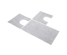 Sophie Maison Poppy Set Tappeti Bagno, 100% Microfibra Poliestere, Grigio, 45 x 75+45 x 4