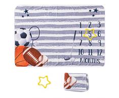 Zhihui Meilenstein - Copripiumone in flanella, per neonati, bambini, in flanella, accessori fotografici per neonati, ragazzi e ragazze