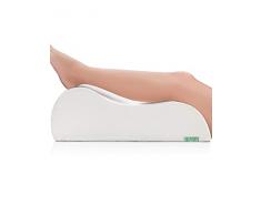 Confortevole Cuscino per Gambe e Vene - Cuscino a Cuneo in Stabile Gommapiuma con Rivestimento Morbido OEKO-TEX - Ideale come Cuscino Ergonomico, Cuscino Ginocchia o Cuscino Gambe - DYNMC YOU - Bianco