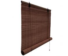 Victoria M. Tenda a Rullo in Bambù per Interni, Protezione Solare e della Privacy per Porte e Finestre, 60 x 160 cm, Colore Marrone Scuro