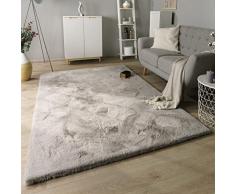 Tappeto Salotto Pelo Lungo Shaggy Imitazione Pelliccia di Coniglio Finta Pelliccia Pelo Lungo Soffice, Dimensione:160x230 cm, Colore:Grigio