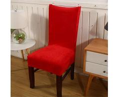 KAILH Velluto coprisedie con Schienale, Lavabile Estraibile coprisedile, Elasticizzato Copertura della Sedia Modern Decorativo Protezione in Stretch in Tessuto per Casa, Ristorante, Hotel, ECC. Rosso