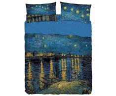 Bassetti Completo lenzuolo copriletto matrimoniale Imagine paesaggi e città in Stampa digitale ad alta definizione articolo (NOTTE STELLATA)