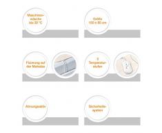 Beurer Sanitas SWB 20 Scaldaletto in Pile dal facile fissaggio al materasso, con 3 Livelli di Temperatura, dimensioni 150 x 80 cm, lavabile in lavatrice a 30°