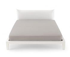 Lenzuola Lenzuolo Sotto Maxi con Angoli Letto Singolo 100% Cotone (Singolo 95x200, Grigio)