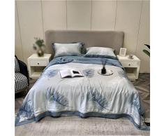 FKSDHDG Trapunta A Doppia Lati Tencel Trapunta con Climatizzatore in Quattro Pezzi Quilt Silk Summer Cool Quilt Coperta Doppia Trapunta (Color : A, Size : 200 * 230cm)
