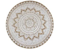 vidaXL Tappeto in Juta Intrecciata con Stampa 120 cm Rotondo Passatoia Stuoia