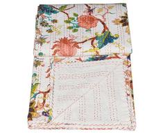 RamapirHandicraft Trapunta Kantha Indiana Kantha Coperta Kantha Throw Vintage Kantha Stitch Quilt Nero Kantha Kantha Trapunta Handmade Trapunta Stampa Floreale Gudari