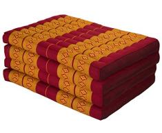 Fine Asianliving Materasso Tailandese 4 Pieghevole 80x200x8cm XXXL Thai Arancione Cuscino Thailandese Materasso Triangolare Kapok Thai Meditazione da Yoga