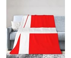 Danimarca Stampa Bandiera Danese Flanella Coperta Leggera Full Size Super Soft Fleece Coperte 150 x 150 cm