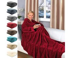 tex family Plaid Pile TV Manica Maniche con Tasca per Piedi Crema