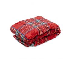 SOPHIE Plaid Coperta Morbidona Tema Natalizio Scozzese, Coperte In Peluche Tartan di Natale Per Letto Divano (Coperta 1 Piazza)