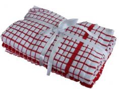 CONFEZIONE DA 3 - Superdry Singolo Rosso/Bianco 40cm x 65cm confezione da 3 EQYPTIAN TERRY STROFINACCIO