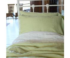 Linenme 50 x 90 cm federa per cuscino in lino, verde chiaro