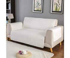 Liveinu Copridivano Copripoltrona per Divano Trapuntato Extra Morbido Slipcovers Impermeabile Copri Divani Antiscivolo Poltrone Fodera Protezione per Divani Imbottiti 3 Posti 190 x 195 cm Bianco
