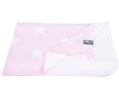 Babys Only, Coperta lavorata a maglia per bambini, fantasia a stelle 90 x 75 cm, Rosa (Baby Rosa/Weiss)