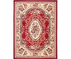 Carpeto Rugs Tappeto Salotto Orientale Persiano Pelo Corto - Tappeti Salotto Grandi Dimensioni - Tappeti Camera da Letto - Tappeti Soggiorno Persiani Originali - Rosso - 70 x 130 cm