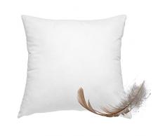 Cuscino in piuma, lavabile, imbottitura 100% piume, bianco, certificato Oeko-Tex 100. Con rivestimento in 100% cotone, 40 x 40 cm
