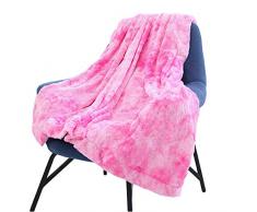 YAOTT Coperta di Finta Pelliccia Soffice Calda per Divano Letto Coperta Effetto Peluche Extra Morbido Rosa 160X200 cm