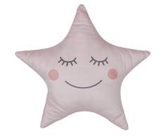 Cuscino stella rosa, 44 x 37 cm, decorazione per cameretta dei bambini, tessile per bambini