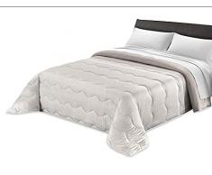 Tata Home Trapunta Invernale Matrimoniale Imbottita 300 gr/mq Piumone Caldo Letto Due Piazze 260x260 cm Fantasia Elegante Maculata Made in Italy Mod. Borbon Colore Beige Panna