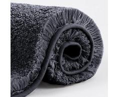 Tappetino da Bagno Antiscivolo Tappeto da Bagno Assorbente Addensato Tappeti da Bagno Ultra Morbido Bath Mat Soffice Microfibra Tappeti per il Bagno Eleganti 50 x 80cm (Nero)