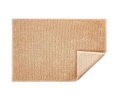 JARITTO Tappetino da Bagno Antiscivolo Tappetini per il Bagno Vasca Doccia WC Tappeto da Terra in Microfibra Ciniglia Assorbente Lavabile in Lavatrice Morbido 40 x 60 cm (Beige)