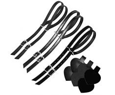 MILISTEN Cinturini in Pelle per Le Cinghie per Le Donne con Tacco in Pelle Nera Rimovibile in Pelle PU Shoelace Anti- Sciolto con Inserti in Cuscino Fibbia 3 Set