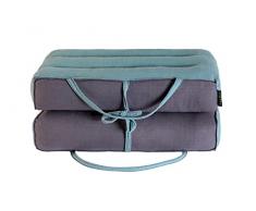 ANADEO YogaProducts - Cuscino pieghevole per yoga e meditazione pieghevole Zafu - Modulare - Kapok 100% naturale e riciclabile - Solido e robusto - Comfort e stabilità - Niagara Blue Gray X1