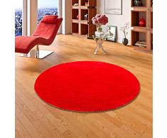 Ella - Tappeto Naturale Indo Gabbeh - Rosso - Rotondo - 2 Dimensioni