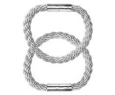 MAIKEHOME - 2 fermatende magnetiche da 21,7 cm, fermatenda, fermatenda, fermatenda per finestre Grigio