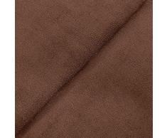 DESHOME Alessia - Tessuto al metro scamosciato in Microfibra Idrorepellente Stoffa per tappezzeria divani, cuscini, complementi darredo (Marrone terra scuro, 1 metro)