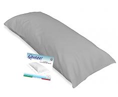 Tex family Federa Queen per Cuscino Letto Maxi Misura cm. 55 X 160 - Grigio