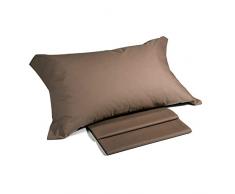 Caleffi Cotone tinta unita Completo Lenzuola, Cotone , Moka, Piazza e Mezza, 00935 , Caleffi