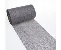 Deko AS GmbH Striscia centrotavola Shabby Chic a Effetto Lino, 20 cm, Grigio Scuro, 5 m, 69-200-5-22