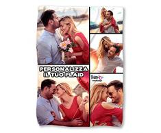 Babloo Coperta Personalizzata in Pile Plaid Personalizzato con Fotocollage e Dedica Idea Regalo per Ogni Occasione Personalizzabile 70X100cm