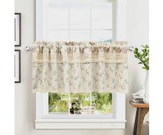 choicehot tenda corta tende a pannello tende corte tende bistrot tende corte piccole finestre stile country vintage cucina soggiorno tende 1 pezzo, 80 x 140 cm (altezza x larghezza)