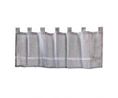 ACMHNC Tende da Cucina con Motivo a Quadretti, Mantovana per Finestra Stile Rustico Tenda Corta in Cotone e Lino 1 Pezzo,W x H 130x35cm