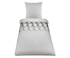 Beautissu Set Copripiumino - Biancheria da Letto in Flanella Rina - Set copriletto e Fodera - Biancheria da Letto in Cotone - Set Copripiumino Letto Singolo 135x200 cm - Grigio