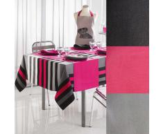 Lulu Castagnette 1820065 - Runner da tavola in cotone, 40 x 140 cm, colore nero tinta unita