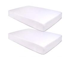 PEKITAS Set di 2 lenzuola con angoli elasticizzati, per lettino, 50 x 80 cm, 100% cotone, bianco…
