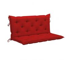vidaXL Cuscino per Dondolo da Giardino Elegante Resistente Arredi Tessili per Esterni Decorativo Antipolvere Rosso 120 cm in Tessuto Poliestere