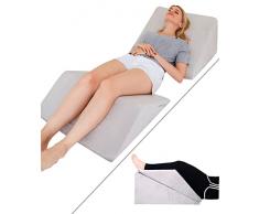 Lisenwood Set di cuscini a cuneo in schiuma, cuscino da lettura e supporto per la schiena, cuscino a cuneo per dormire - cuscino angolato, cuscino triangolare per schiena e gambe supporto grigio