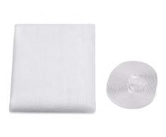 LEDLUX Kit Zanzariera Per Finestra Grande Misura 150X250cm, Adesiva Con Nastro Colore Bianca