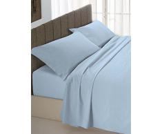 Italian Bed Linen Max Color Completo Letto, 100% Cotone, Azzurro, 2 Posti