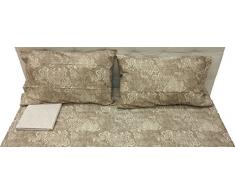 Lenzuolo NAO matrimoniale (sopra 250x280+ sotto 175x200 con angolo +2 federa 50x80 con bottoni) ZUCCHI -tessuto raso di puro cotone sopra lenzuolo e federe, il sotto è in tela di cotone